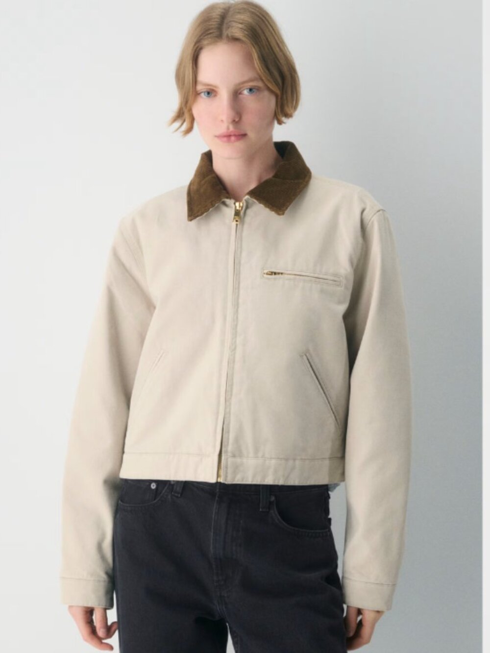 TNA Aritzia Barkley Lightweight Workwear Barn Coat Jacket Marcona Beige